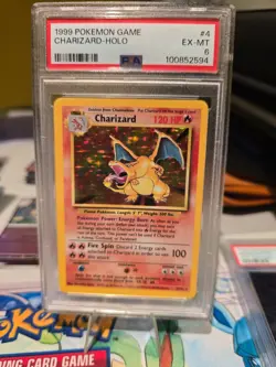 1999 POKEMON GAME CHARIZARD HOLO BASE SET UNLIMITED 4/102 PSA 6 🔥 - Image 1