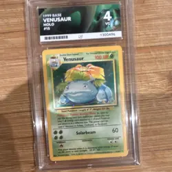 Ace Grading 4 Venusaur 15/102 Base Set Holo 1999 English Pokemon TCG Card - Image 1