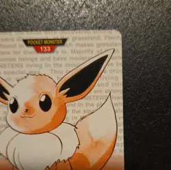 Clean Pokemon Bandai 1996 Monsters Collection #133 Eevee Japanese Base Set Card - Image 3