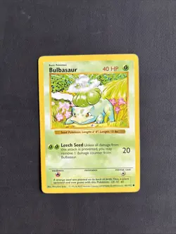 Pokemon TCG Bulbasaur Base Set 44/102 Regular Shadowless Common Non Holo WOTC - Image 1