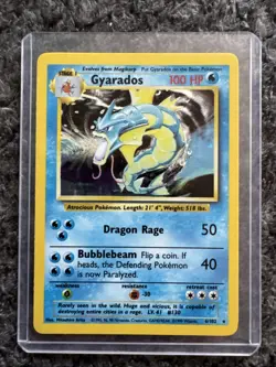 Pokemon Gyarados Holo Rare TCG Card Base Set 6/102 - Image 1