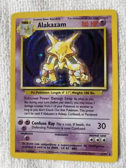 Pokemon TCG Alakazam Base Set 1/102 Holo 1999-2000 Wizards Base Set Copyright... - Image 1