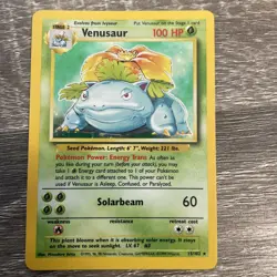 Pokemon TCG Venusaur Holo Rare Card Base Set 15/102 Mint Condition - Image 1