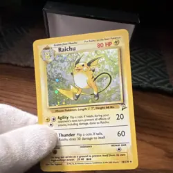 Pokemon TCG Base Set 2 Raichu 016/130 Holo Rare English 80 HP Stage 1 - Image 2