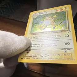 Pokemon TCG Base Set 2 Raichu 016/130 Holo Rare English 80 HP Stage 1 - Image 3