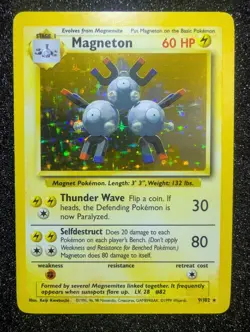 Magneton 9/102 Base Set Holo Rare Pokemon Card WOTC LP/NM EXCELLENT - Image 1