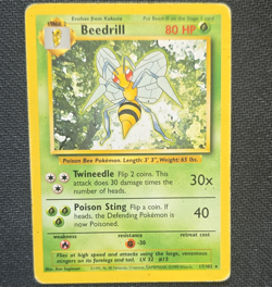 Pokemon TCG Beedrill 17/102 Base Set Unlimited Rare Regular English 1999 - Image 1