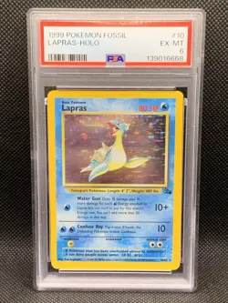 Pokemon TCG Fossil Lapras 10/62 Holo Rare PSA 6 English 1999 - Image 1