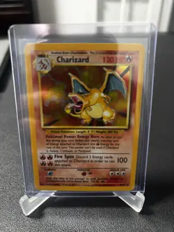 Pokemon Base Set Charizard 4/102 Holo Rare Unlimited Vintage WOTC Authentic - Image 1