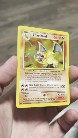Pokemon Base Set Charizard 4/102 Holo Rare Unlimited Vintage WOTC Authentic - Image 2