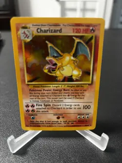 Pokemon Base Set Charizard 4/102 Holo Rare Unlimited Vintage WOTC Authentic - Image 4