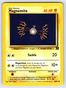 Magnemite 60/82 2000 Team Rocket Set Pokemon Card TCG Vintage WOTC Common - VLP - Image 1