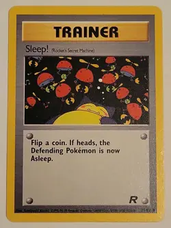 Pokemon TCG Sleep! Trainer Team Rocket 79/82 LP Unlimited Card WOTC 2000 - Image 1