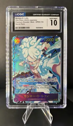 Monkey D. Luffy Alt Art OP05-119 SEC ONE PIECE PRB-01 Japanese CGC 10 Gem Mint - Image 1