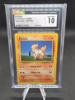 Pokemon TCG Ponyta 60/102 Base Set Basic CGC Gem Mint 10 - Image 1