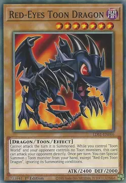 Red-Eyes Toon Dragon LDS1-EN066 Common 1st Edition Yugioh TCG Card - Image 1