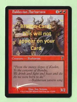 (2160) CCG MTG "7th EDITION" Red FOIL COMMON Card Baldovian Barbarians - Image 1