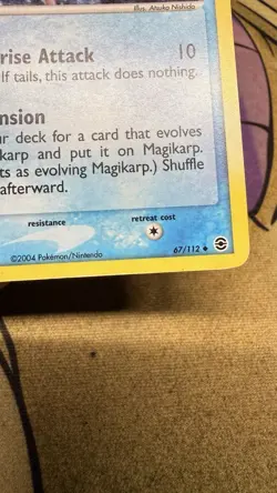 Pokemon TCG Magikarp Card 67/112 EX Fire Red Leaf Green Rarity Error MP - Image 5