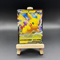 Pokemon Card Pikachu V SWSH061 Black Star Promo Half Art Holo Standard Size NM - Image 1