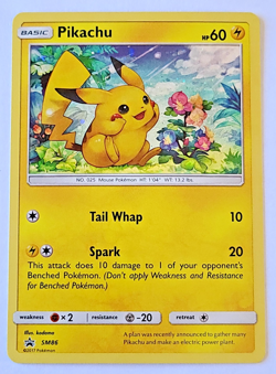 Pokemon TCG: Pikachu Sun & Moon Black Star Promo SM86 Holo Near Mint (NM) - Image 1