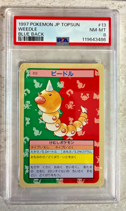 WEEDLE 1997 Pokemon Japanese Topsun #13 Blue Back - PSA 8 NM-Mint - Image 1