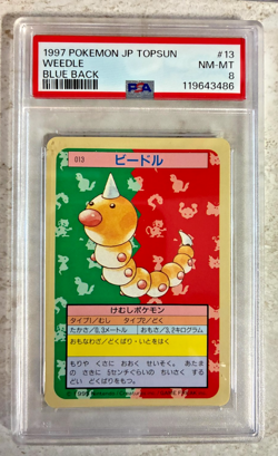 WEEDLE 1997 Pokemon Japanese Topsun #13 Blue Back - PSA 8 NM-Mint - Image 2