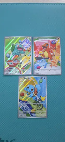 Pokemon First Partner Bulbasaur Charmander Squirtle Promo 037 038 039 Kanto Set - Image 1