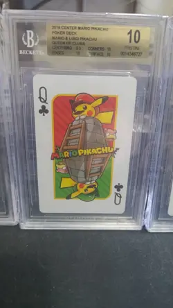 2016 MARIO PIKACHU PLAYING CARDS POKEMON CENTER SET OF 3 CLUBS BGS 10, 10, 10 - Image 5