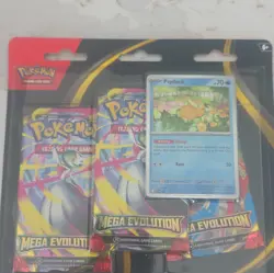 Pokemon TCG Mega Evolution 3-Pack Booster Blister 10 Cards/Pack Psyduck Promo - Image 1