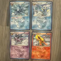 Lot Of Four Pokemon Team Plasma Cards Flareon, Espeon, Glaceon, Vaporeon - Image 1