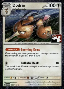 Dodrio 085/165 Holo Rare Prize Pack Series Cards Pokemon Near Mint - Image 1