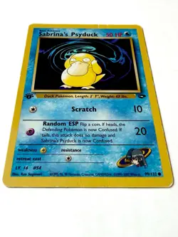Sabrina’s Psyduck 99/132 1st Edition Gym Challenge WOTC 2000 Pokemon Card MP - Image 2