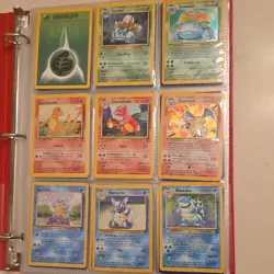 Nintendo Pokemon TCG 171-Card Lot Binder Base Set & Team Rocket Holo Rare - Image 1