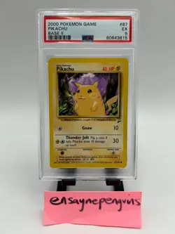 1999 Pokemon Base Set 2 #87 Pikachu Card WOTC PSA 5 EXCELLENT - Image 1