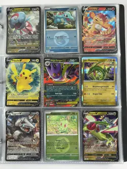 Pokemon Card Collection Binder Lot Holo Rare Mega Lucario Pikachu V-Union - Image 5