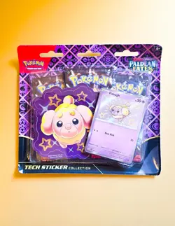🔥 Paldean Fates Tech Sticker Collection Pokemon TCG Fidough 3 Booster Packs! 👀 - Image 1