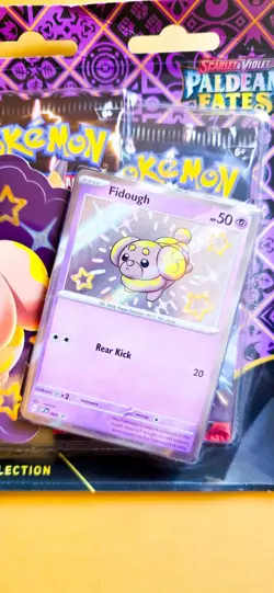 🔥 Paldean Fates Tech Sticker Collection Pokemon TCG Fidough 3 Booster Packs! 👀 - Image 2