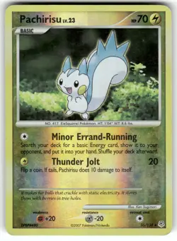 Pachirisu 35/130 Rare Diamond & Pearl Pokemon Reverse Holo Heavily Played - Image 1