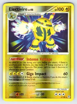 Electivire 3/130 Diamond & Pearl Base Set Pokemon Card Reverse Holo Rare Nm/Vlp - Image 1