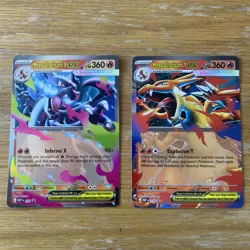 Pokemon TCG Mega Charizard ex X MEP 029 and Y MEP 030 Black Star Promo - Pair - Image 1