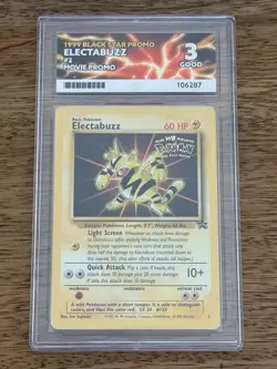 1999 Black Star Promo #2 Electabuzz Ace Grade 3 Good Pokemon TCG WOTC - Image 1