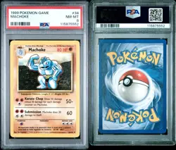 1999 Pokemon Machoke #34/102 PSA 8 NM/Mint - Image 3