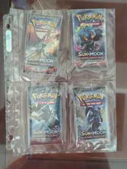 Pokemon TCG Sun and Moon Burning Shadows 4x Booster Packs Complete Art Set SM03 - Image 1