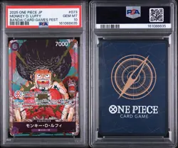 PSA 10 Monkey D Luffy Promo OP07-073 One Piece Bandai Card Games Fest 2025 - Image 3