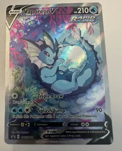 Pokemon TCG Vaporeon V SWSH181 Sword & Shield Promo Full Art Holo English - Image 1