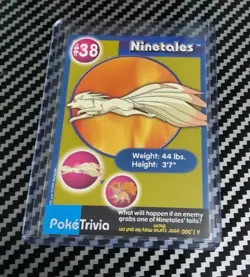 NM/LP Ninetales Non Perforated #38 Pokemon Burger King PokeTrivia Original 1999 - Image 1