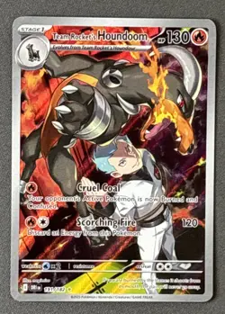 Pokemon TCG S&V Destined Rivals Team Rocket's Houndoom 191/182 Illustration Rare - Image 1