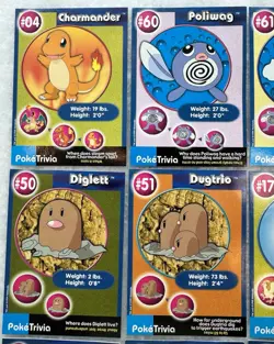 PokeTrivia Pokemon Lot Of 19 Cards Unperforated Burger King Movie Promo NrMt - Image 2