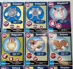PokeTrivia Pokemon Lot Of 19 Cards Unperforated Burger King Movie Promo NrMt - Image 3
