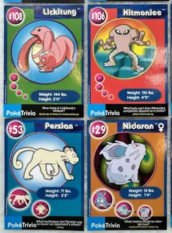 PokeTrivia Pokemon Lot Of 19 Cards Unperforated Burger King Movie Promo NrMt - Image 4
